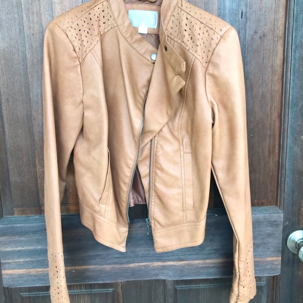 Xhilaration Light Brown Leather Jacket